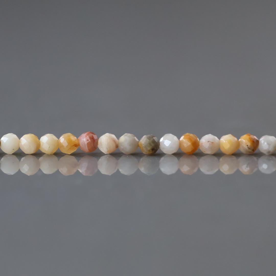 3mm Crazy Lace Agate Beads ‚Äì Faceted Round Micro Gemstone 15" Strand