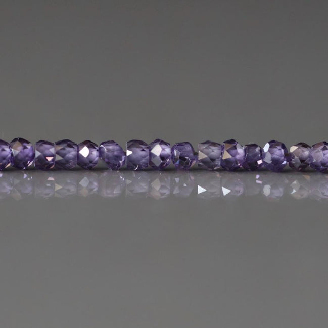 3mm Cubic Zirconia Beads - Rondelle Micro Gemstone 14" Strand