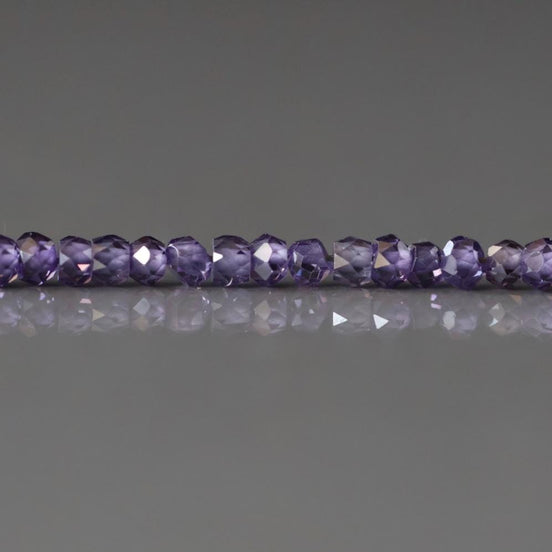 3mm Cubic Zirconia Beads - Rondelle Micro Gemstone 14" Strand