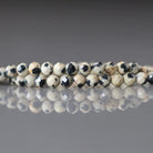 3mm Dalmatian Jasper Beads - Faceted Round Micro Gemstone 15" Strand