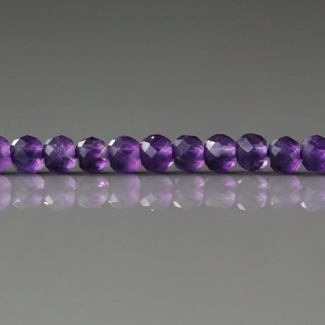 3mm AAA Amethyst Beads Faceted Rondelle Beads 12.5" Dark Purple Natural Amethyst Gemstone Beads Beading Crafter Gift February Birthstone