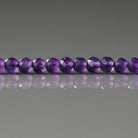 3mm Dark Amethyst Beads – Faceted Rondelle Micro Gemstone 12.5" Strand