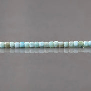 3mm Dominican Larimar Beads – Faceted Cube Micro Gemstone 6.5