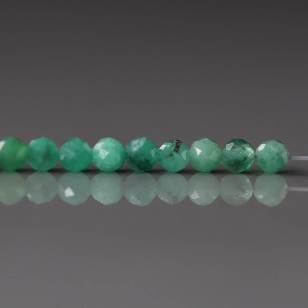 3mm AAA Natural Emerald Beads Micro Faceted 12 Pcs Raw Emerald Genuine Gemstone Beads Genuine Emerald for Jewelry Making Beading Craft Gift