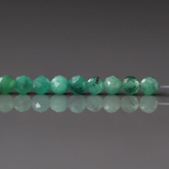 3mm AAA Natural Emerald Beads Micro Faceted 12 Pcs Raw Emerald Genuine Gemstone Beads Genuine Emerald for Jewelry Making Beading Craft Gift