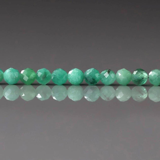3mm AAA Natural Emerald Beads Micro Faceted 12 Pcs Raw Emerald Genuine Gemstone Beads Genuine Emerald for Jewelry Making Beading Craft Gift