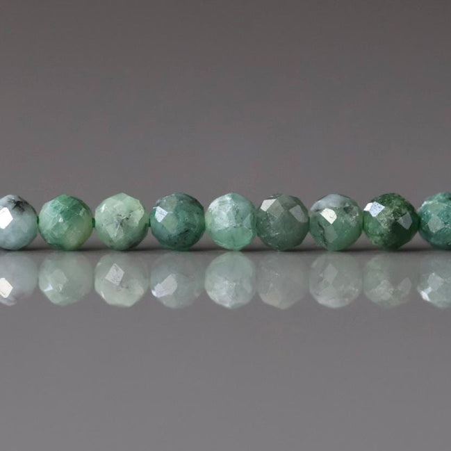 3mm Natural Emerald Beads Faceted 15" Raw Emerald Genuine Gemstone Beads Genuine Emerald Jewelry Making Beading Craft Gift May Birthstone