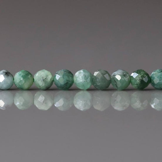 3mm Natural Emerald Beads Faceted 15" Raw Emerald Genuine Gemstone Beads Genuine Emerald Jewelry Making Beading Craft Gift May Birthstone
