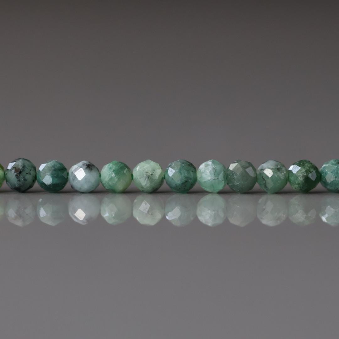 3mm Emerald Beads ‚Äì Faceted Round Micro Gemstone 15" Strand