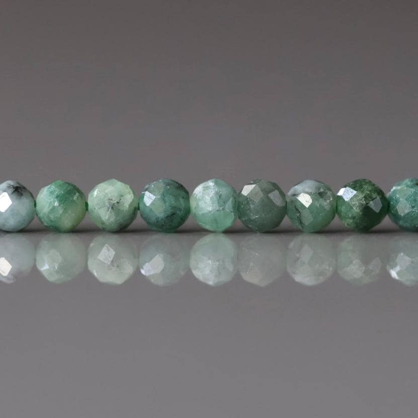 3mm Emerald Beads ‚Äì Faceted Round Micro Gemstone 15" Strand