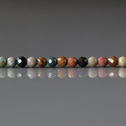 3mm Fancy Ocean Jasper Beads - Faceted Round Micro Gemstone 15