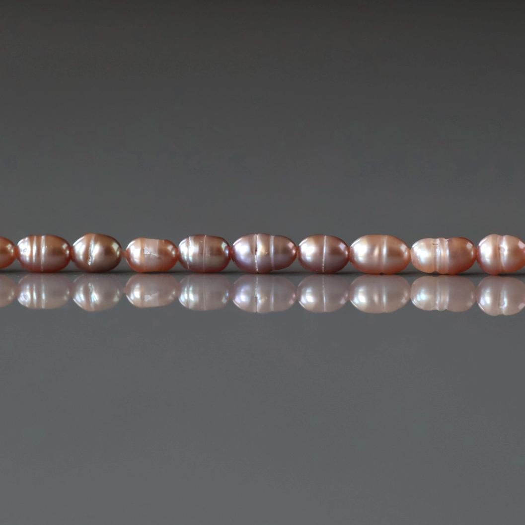 3mm Tiny Freshwater Pearl Beads Rice Shape Pearls Lavender Pink Baroque 15" Beads Beading Crafter Gift June Birthstone DIY Jewelry