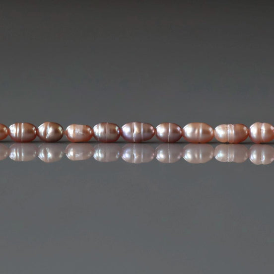 3mm Tiny Freshwater Pearl Beads Rice Shape Pearls Lavender Pink Baroque 15" Beads Beading Crafter Gift June Birthstone DIY Jewelry