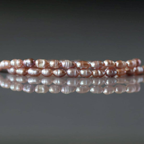 3mm Freshwater Pearl Beads - Rice Micro Gemstone 15" Strand