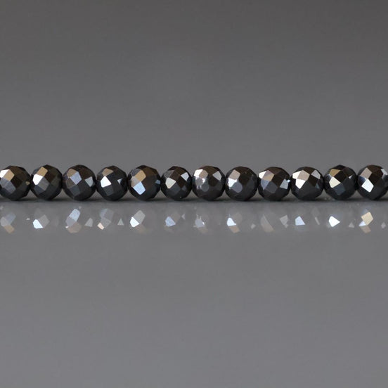 3mm 100% Natural Hematite Micro Faceted Beads Genuine Sparkly Beads 15" Gemstone Beads for DIY Jewelry Making Crafter Gift