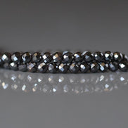 3mm Genuine Hematite Beads - Faceted Round Micro Gemstone 15