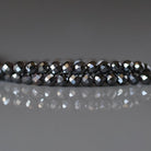 3mm Genuine Hematite Beads - Faceted Round Micro Gemstone 15" Strand