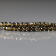 3mm Golden Obsidian Micro Faceted Beads Gold Obsidian Genuine Beads 15