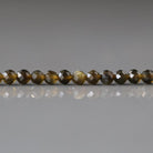 3mm Golden Obsidian Beads - Faceted Round Micro Gemstone 15" Strand