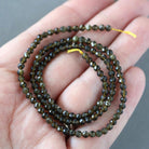 3mm Golden Obsidian Beads - Faceted Round Micro Gemstone 15" Strand