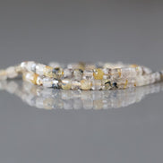 3mm Golden Rutilated Quartz Faceted Cube Beads Genuine Yellow Quartz Beads 15