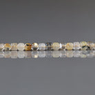 3mm Golden Rutilated Quartz Faceted Cube Beads Genuine Yellow Quartz Beads 15" Gemstone Beads for Jewelry Making