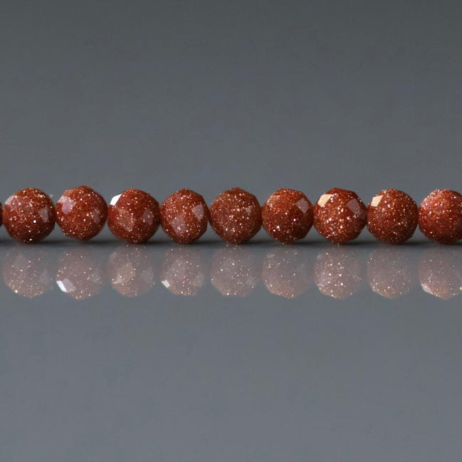 3mm Goldstone Faceted Beads 15" Orange Red Genuine Sparkly Sandstone Gemstone Beads Jewelry Making Beading Craft Gift Self Love Abundance