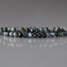 3mm Gray Hawk Eye Beads - Faceted Round Micro Gemstone 15" Strand