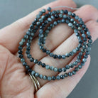 3mm Gray Hawk Eye Beads - Faceted Round Micro Gemstone 15" Strand