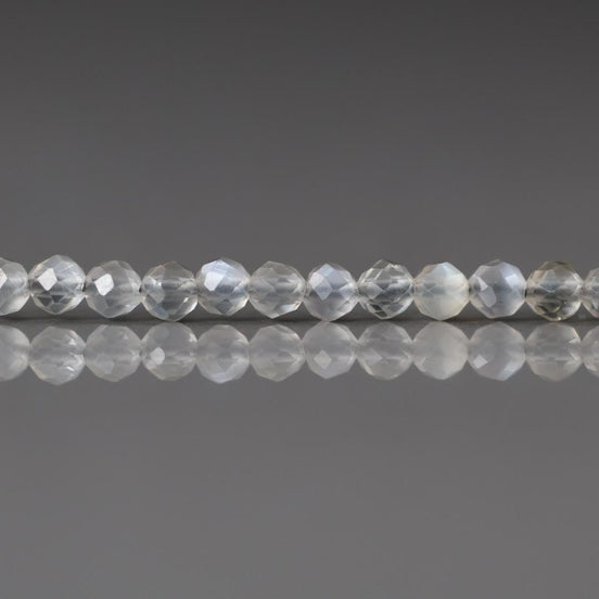 3mm Gray Moonstone Beads Faceted 15" Moonstone Gemstone Beads Beading Crafter Gift June Birthstone DIY Jewelry Fertility Stone