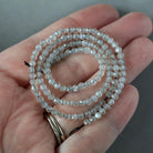 3mm Gray Moonstone Beads - Faceted Round Micro Gemstone 15" Strand