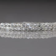 3mm Gray Moonstone Beads - Faceted Round Micro Gemstone 15