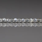 3mm Gray Moonstone Beads - Faceted Round Micro Gemstone 15" Strand