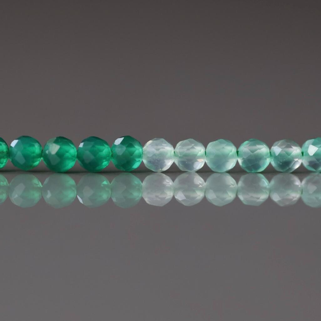 3mm Green Agate Faceted Beads 15" Genuine Green Ombre Agate Gemstone Beads Green Onyx Jewelry Making Beading Craft Gift