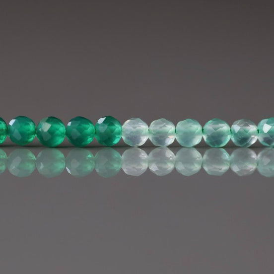 3mm Green Agate Faceted Beads 15" Genuine Green Ombre Agate Gemstone Beads Green Onyx Jewelry Making Beading Craft Gift