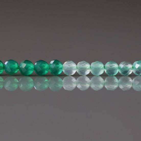 3mm Green Agate Beads ‚Äì Faceted Round Micro Gemstone 15" Strand