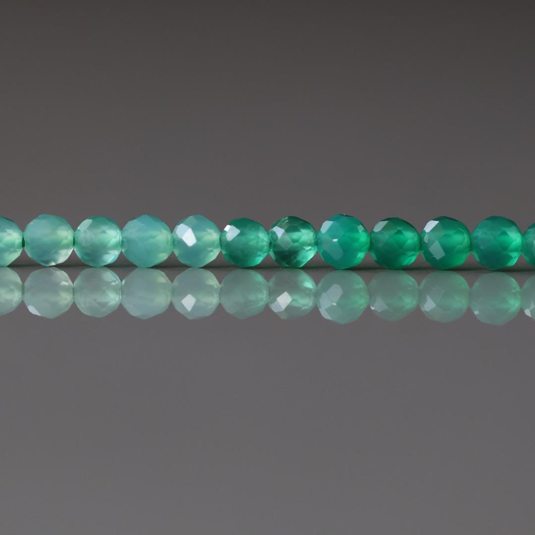 3mm Green Agate Beads ‚Äì Faceted Round Micro Gemstone 15" Strand