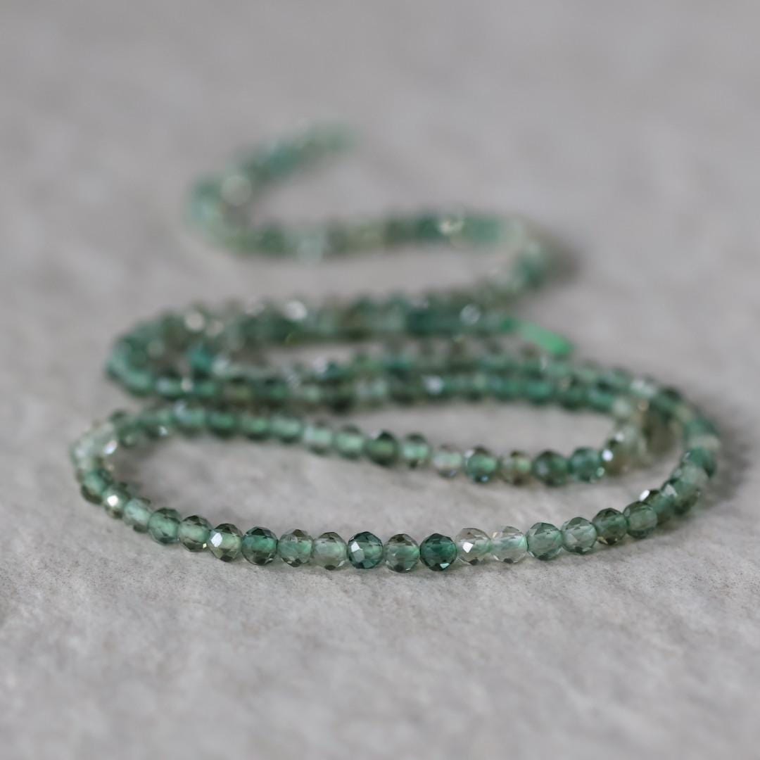 3mm Green Amethyst Beads – Faceted Round Micro Gemstone - 14 pcs