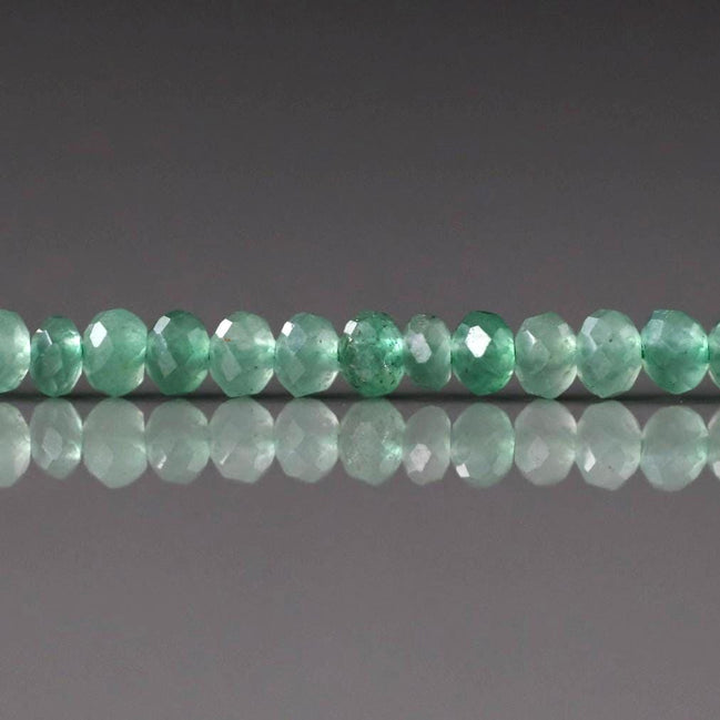 3mm Green Aventurine Beads ‚Äì Faceted Rondelle Micro Gemstone 15" Strand