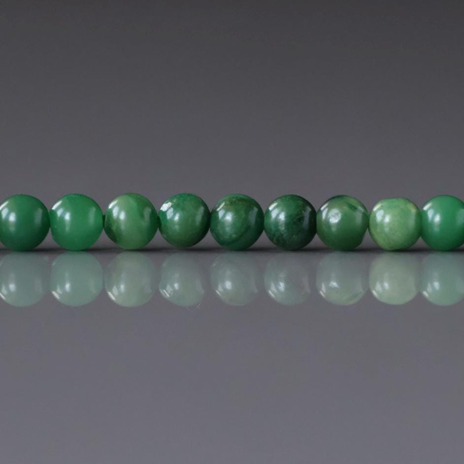 3mm Green Jade Beads ‚Äì Smooth Round Micro Gemstone 15" Strand