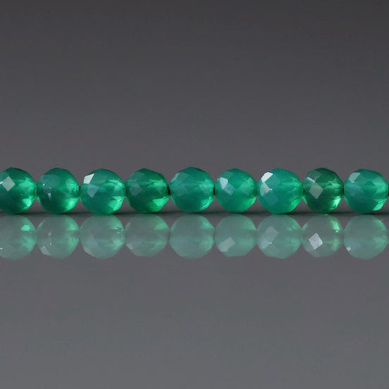 3mm Natural Green Onyx Beads Micro Faceted Beads 13" Natural Onyx Gemstone Beads Beading Crafter Gift DIY jewelry