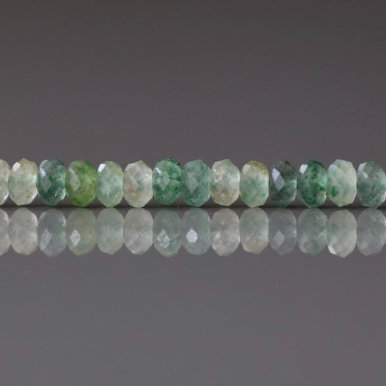 3mm Green Strawberry Quartz Rondelle Beads ‚Äì Faceted Rondelle Micro Gemstone 15" Strand