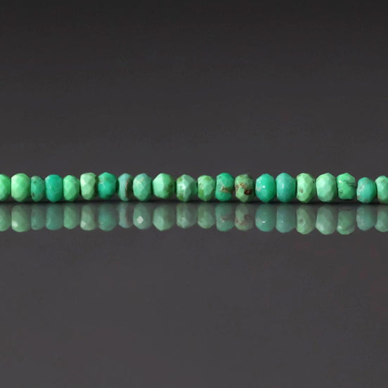 3mm Green Turquoise Rondelle Beads Faceted 7" Gemstone Beads for DIY Jewelry Making Beading Earrings