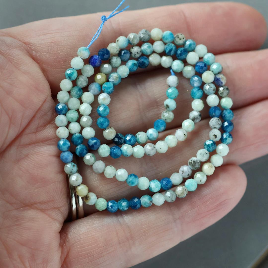 3mm Hauynite Beads ‚Äì Faceted Round Micro Gemstone 15" Strand