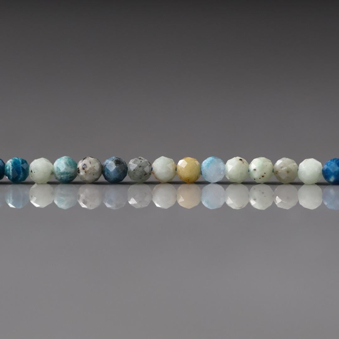 3mm Hauynite Beads ‚Äì Faceted Round Micro Gemstone 15" Strand