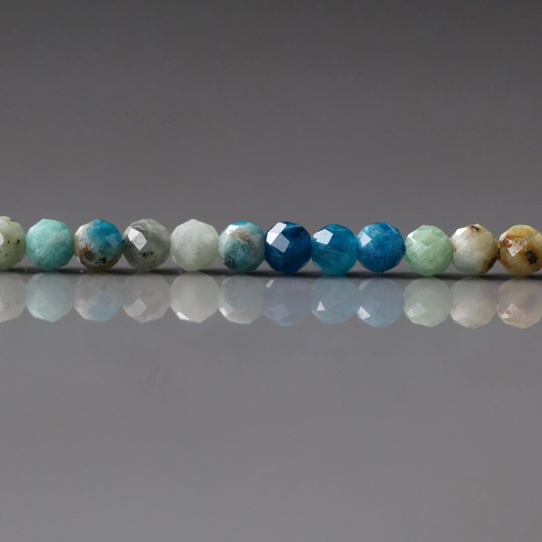 3mm Hauynite Beads ‚Äì Faceted Round Micro Gemstone 15" Strand