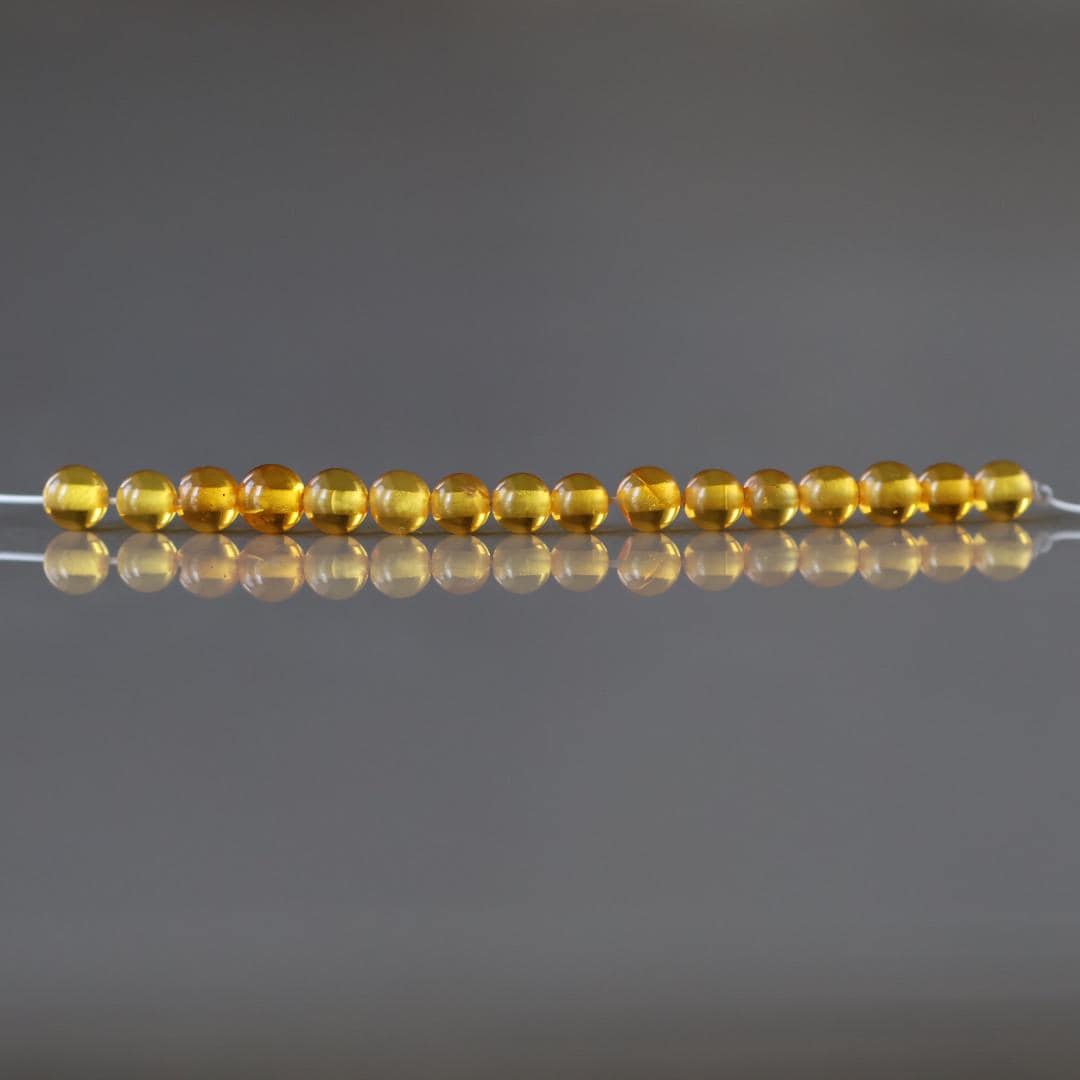 3mm Baltic Amber Beads Honey Amber Beads 16 PCs Lemon Amber Golden Genuine Beads