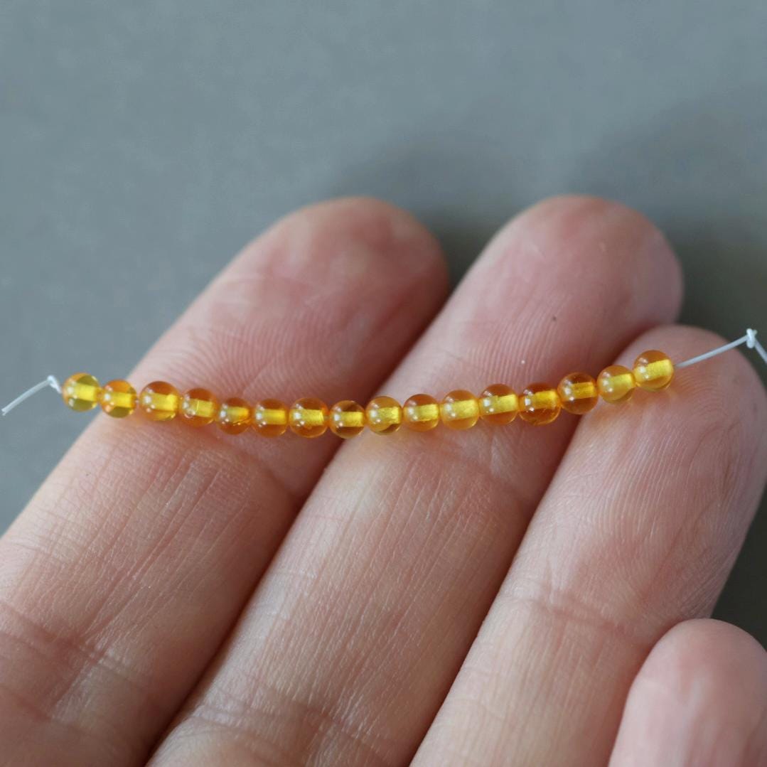 3mm Baltic Amber Beads Honey Amber Beads 16 PCs Lemon Amber Golden Genuine Beads