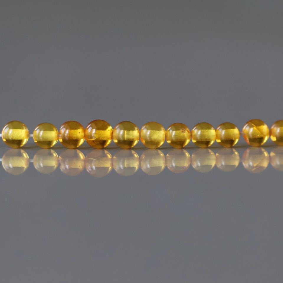 3mm Baltic Amber Beads Honey Amber Beads 16 PCs Lemon Amber Golden Genuine Beads