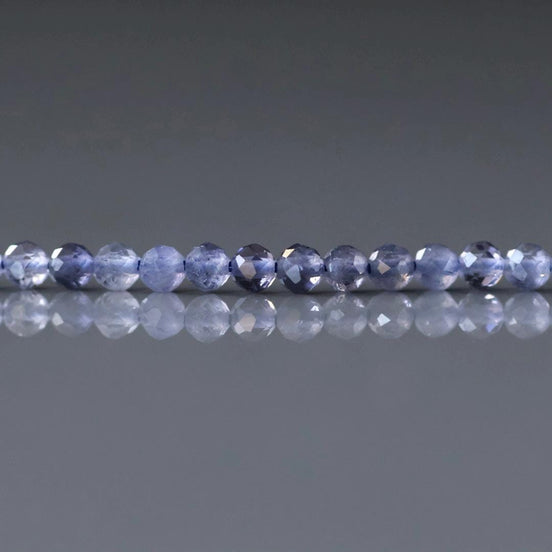 3mm AAA Iolite Micro Faceted Beads Genuine Beads 15" Sparkly Gemstone Beads Beading Crafter Gift